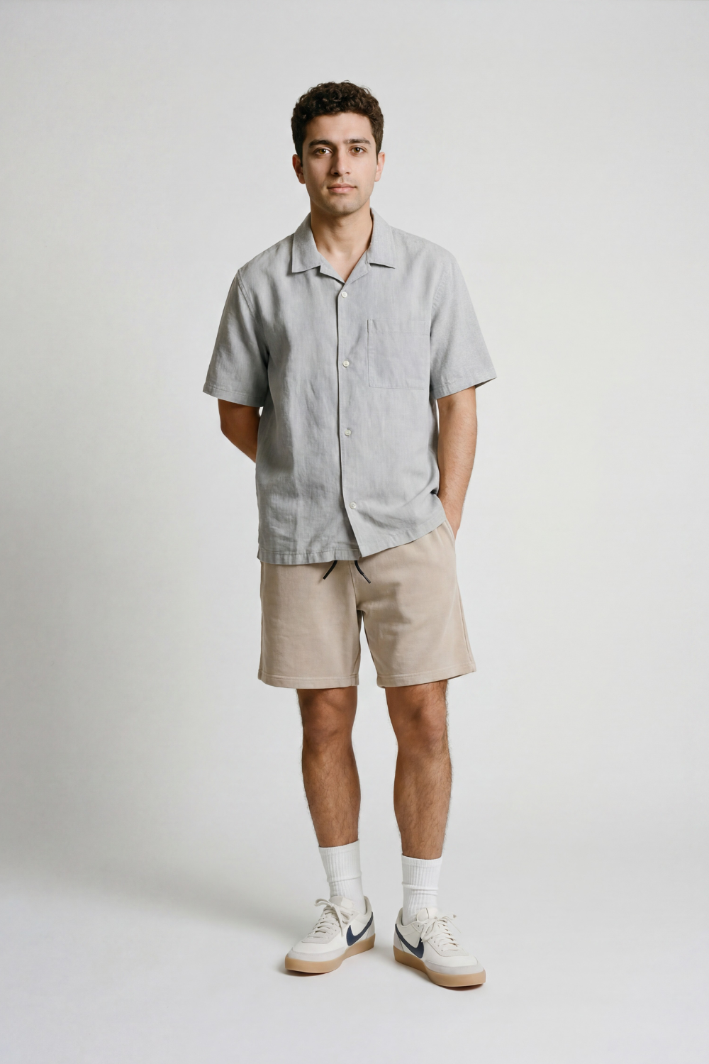 Beige Marble Shorts