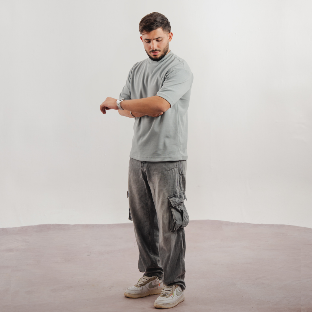 Cadet Grey Oversized Tee