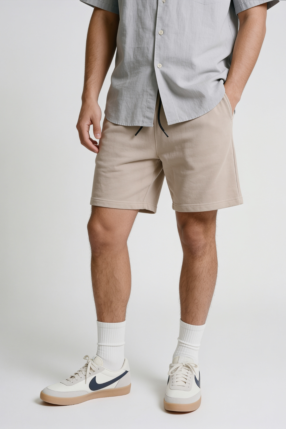 Beige Marble Shorts