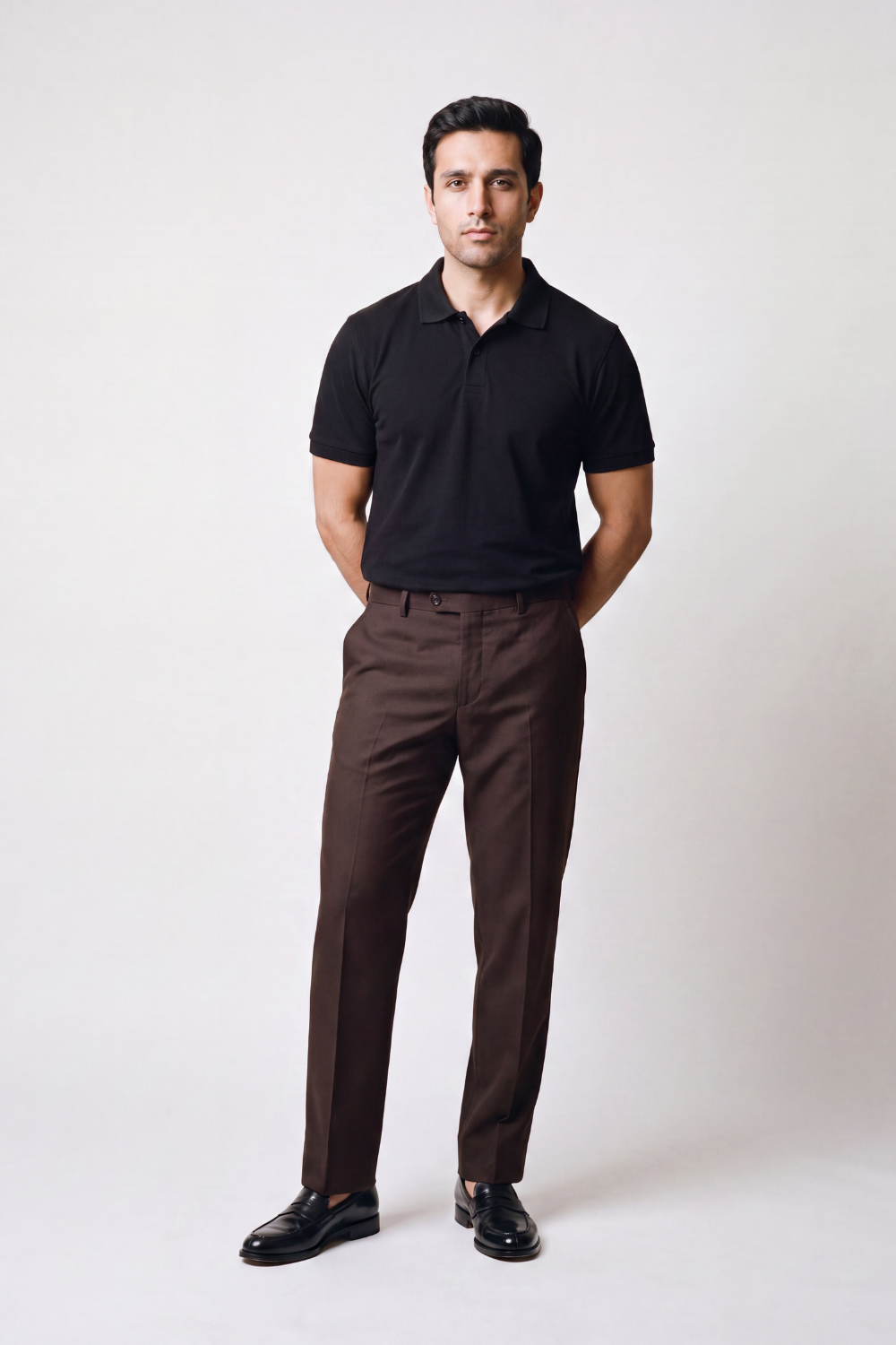 Black Pique Polo