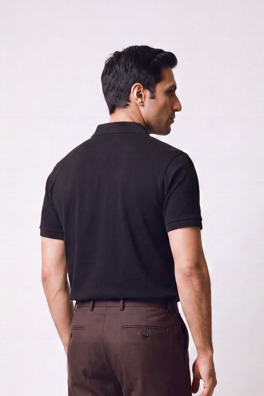 Black Pique Polo