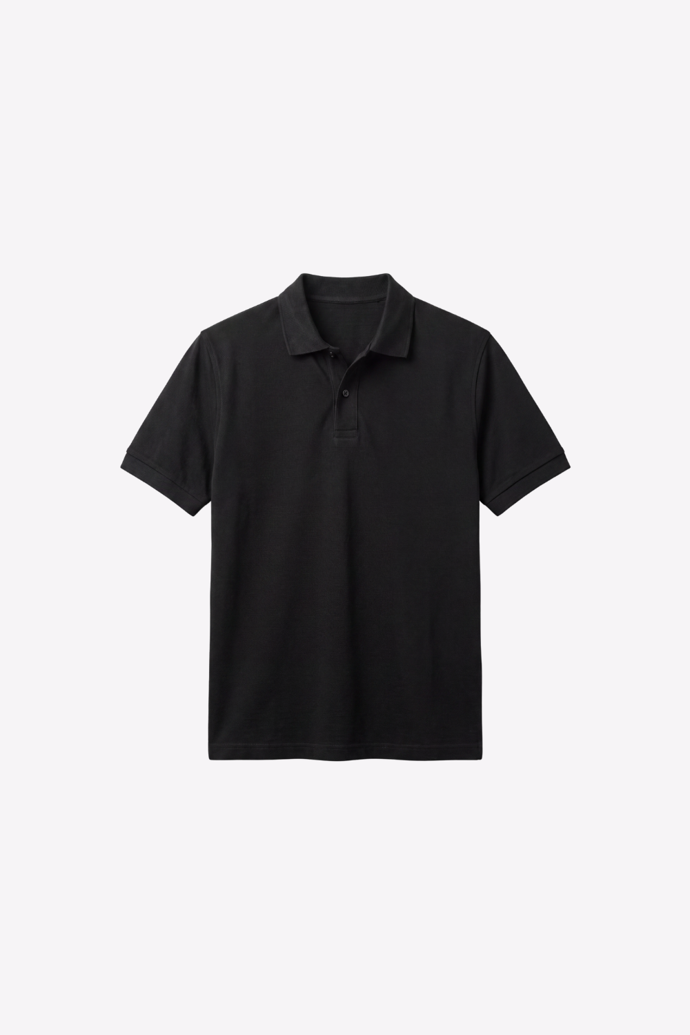 Black Pique Polo