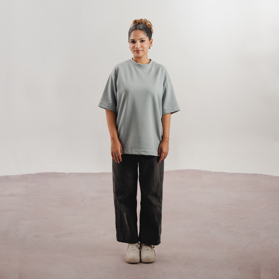 Cadet Grey Oversized Tee