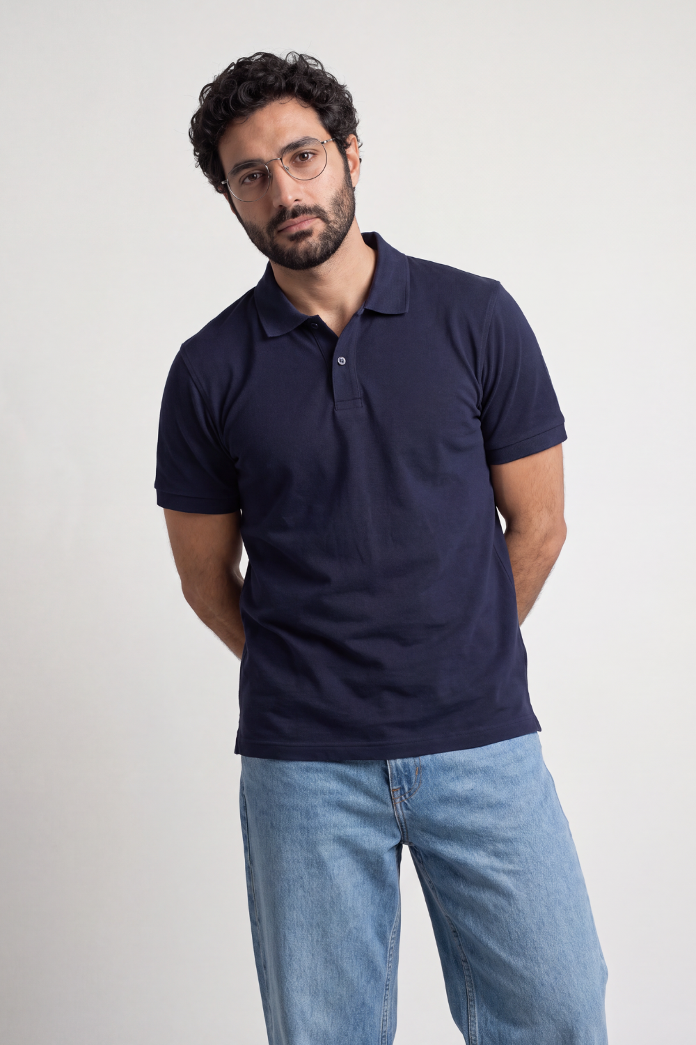 Navy Blue Pique Polo