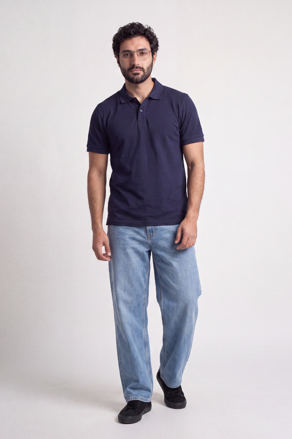 Navy Blue Pique Polo