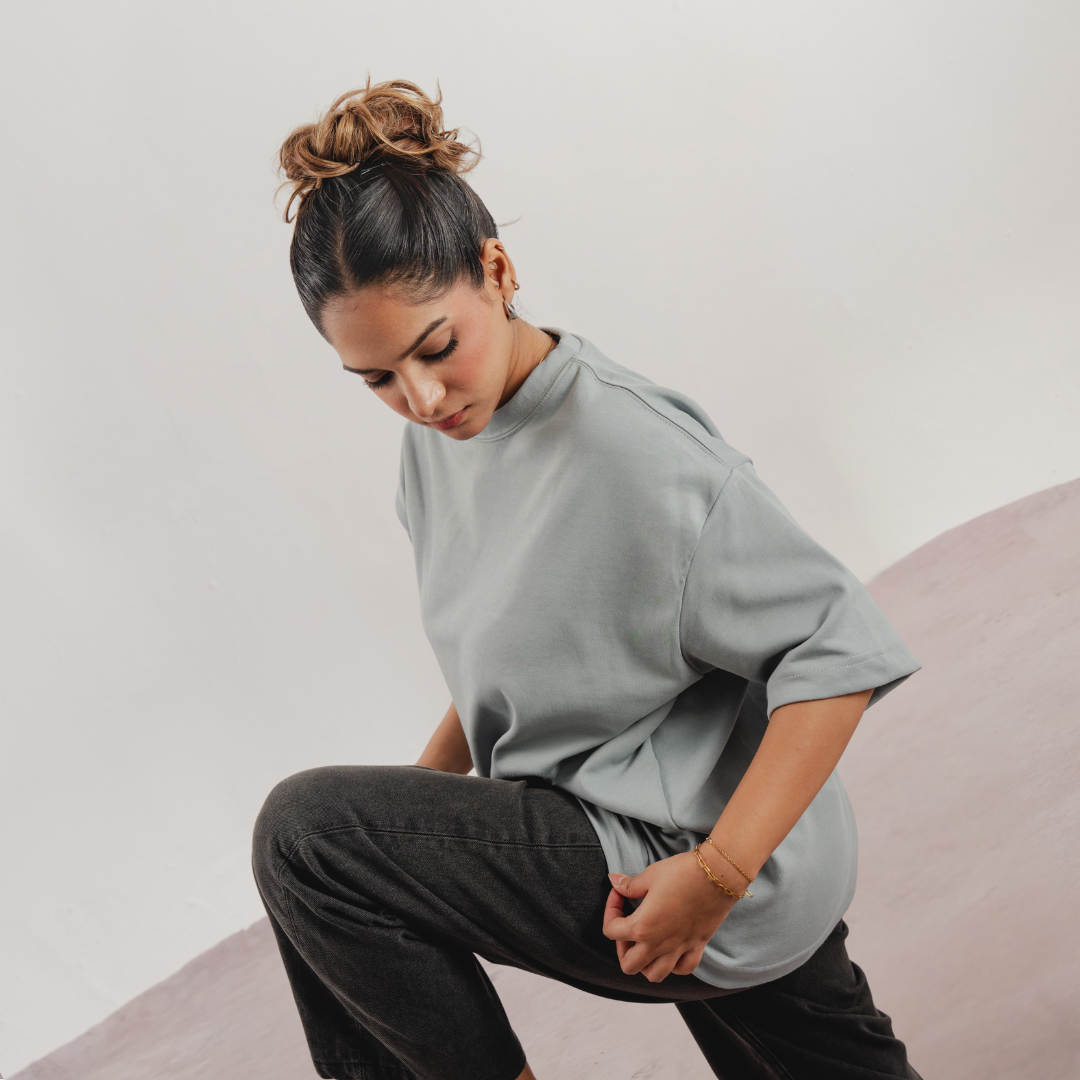 Cadet Grey Oversized Tee