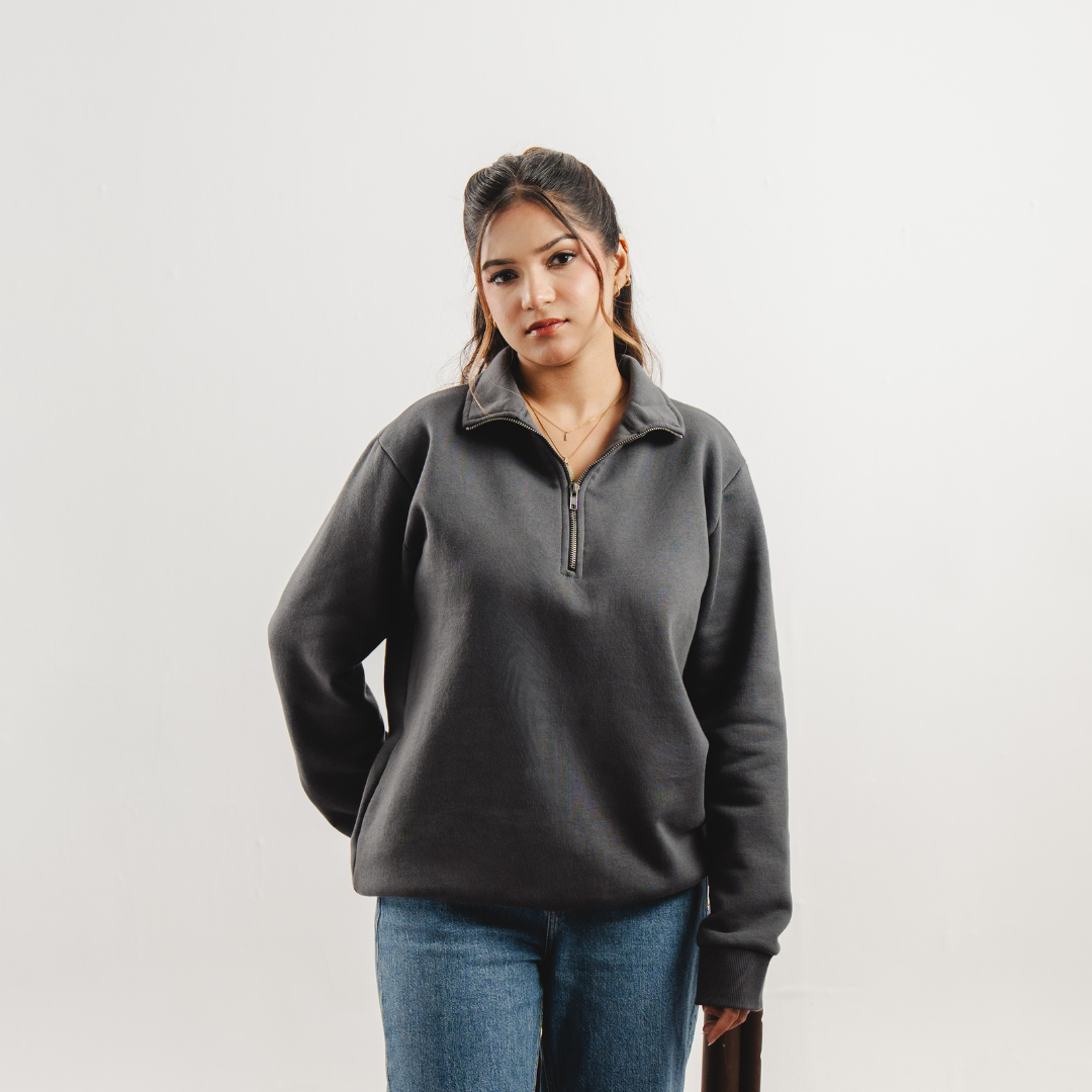 Grey Quarter Zipper