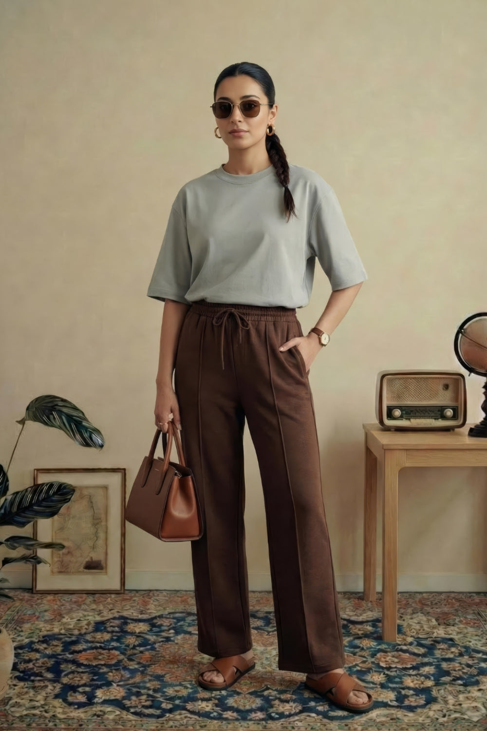 Mocha Straight Fit Trousers