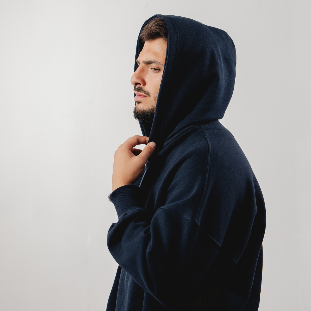 Navy Boxy Hoodie