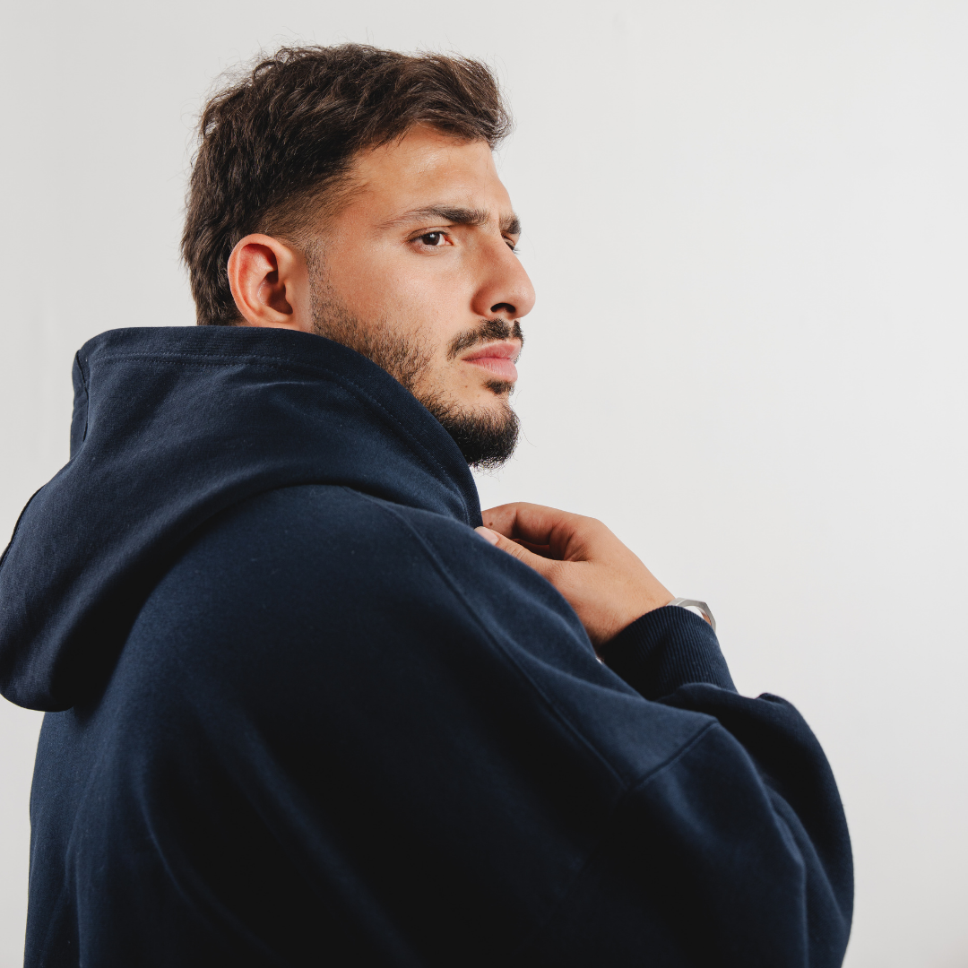 Navy Boxy Hoodie