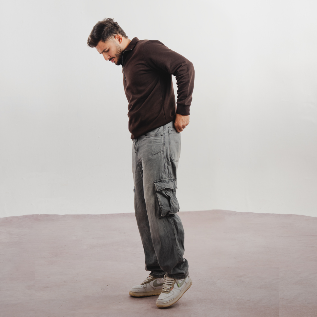 Deep Brown Quarter Zipper