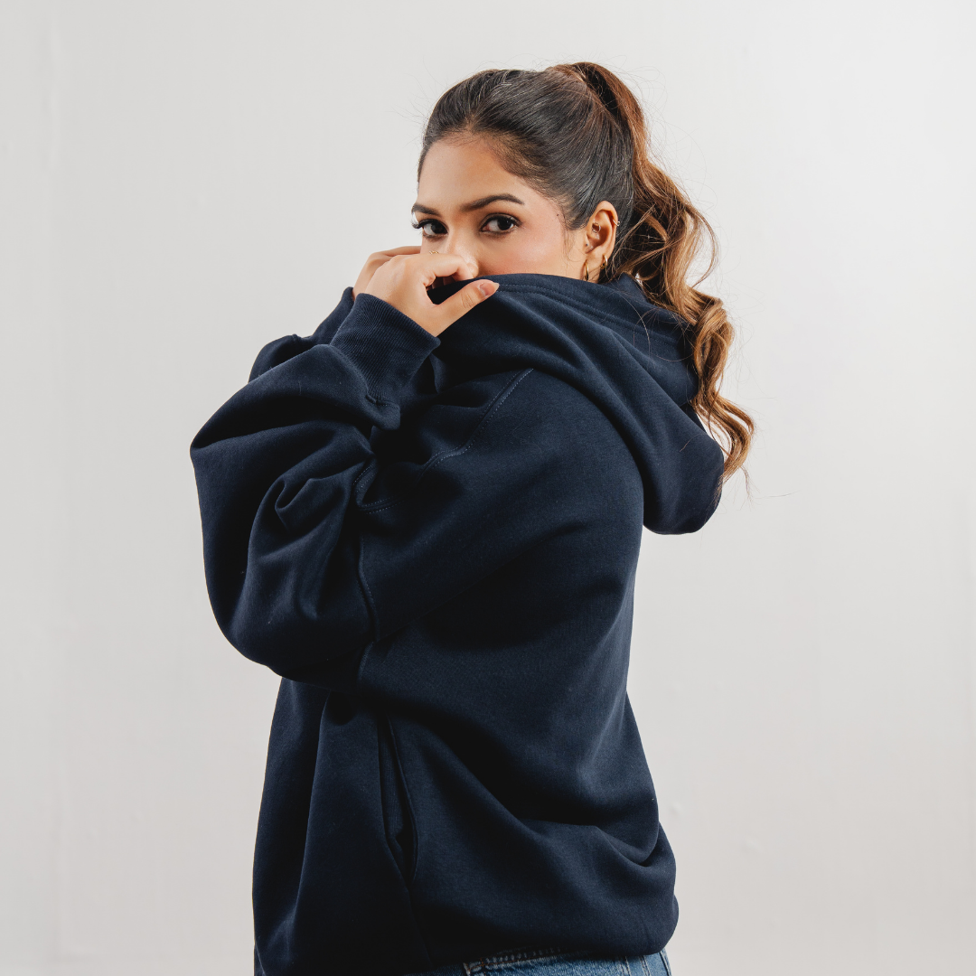 Navy Boxy Hoodie