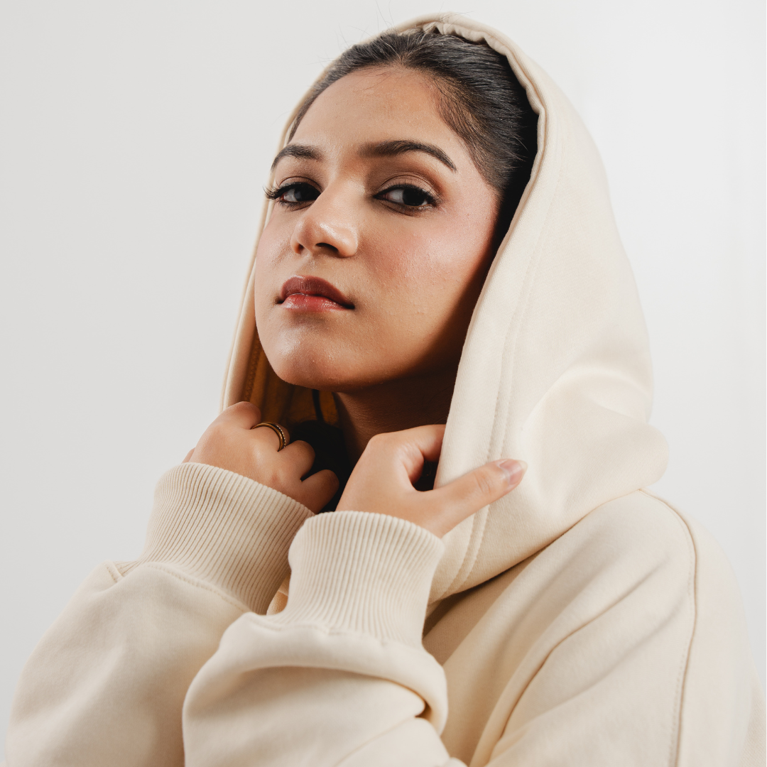 Cream Boxy Hoodie