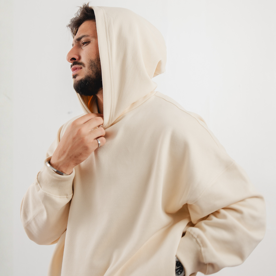 Cream Boxy Hoodie
