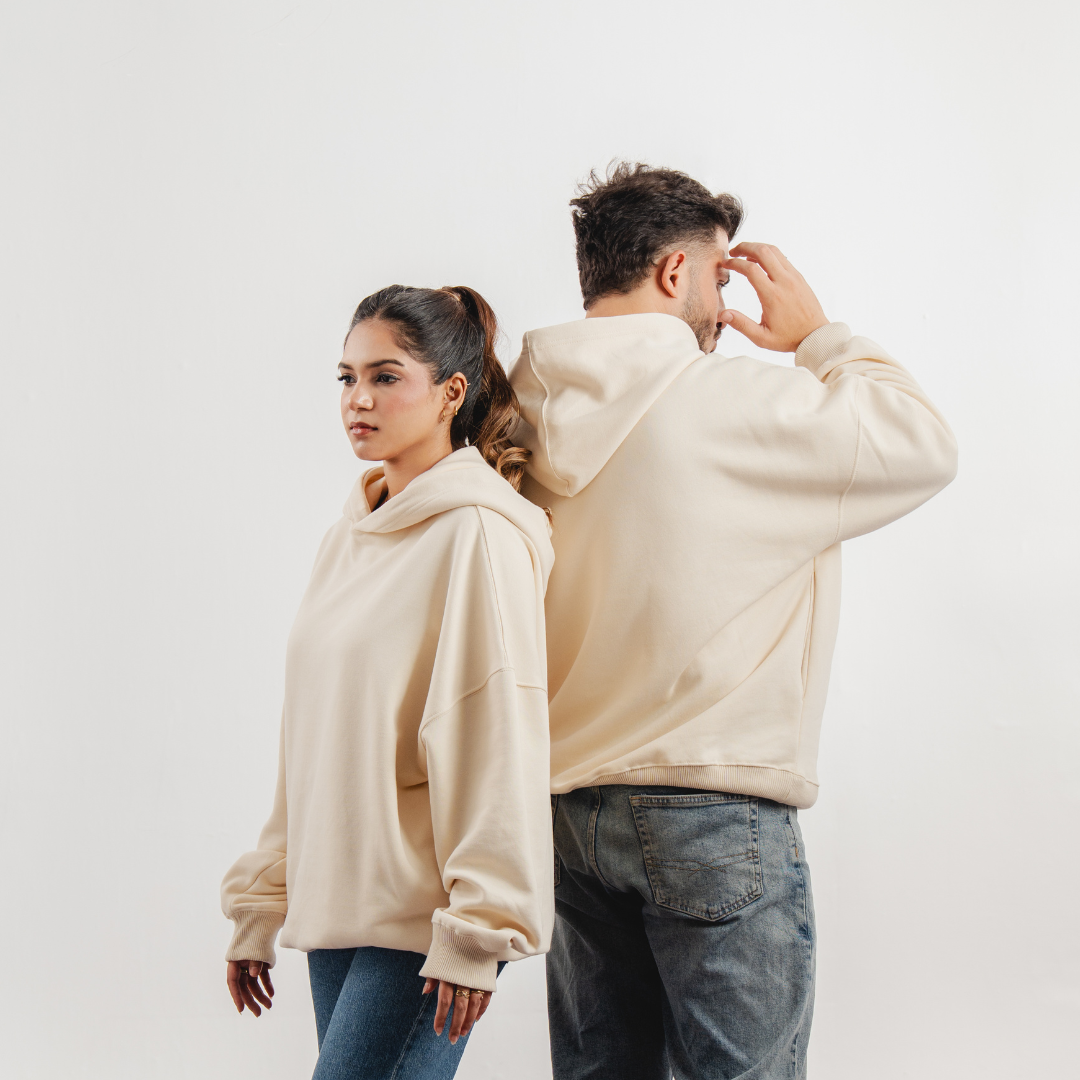 Cream Boxy Hoodie