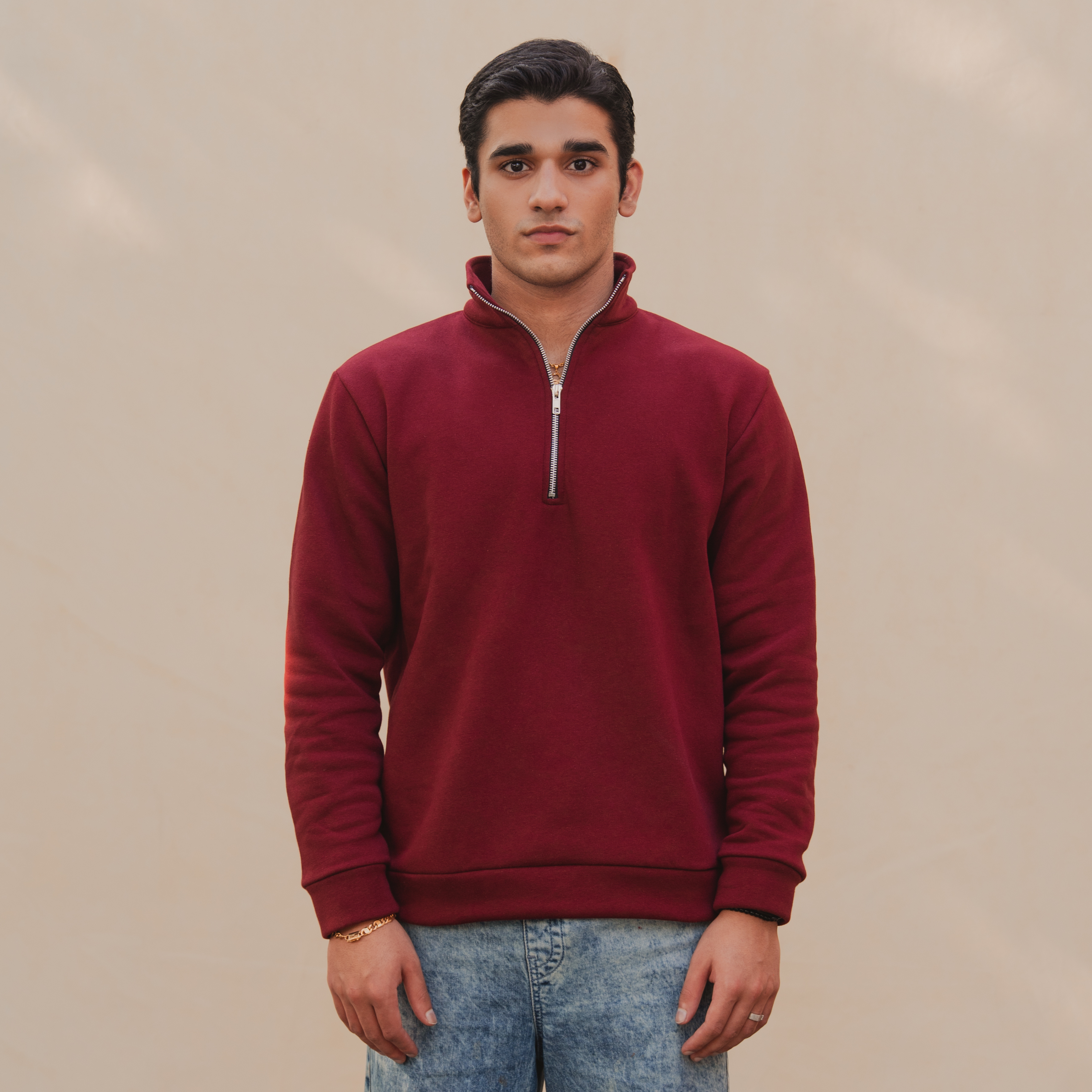 Maroon Quarter Zipper