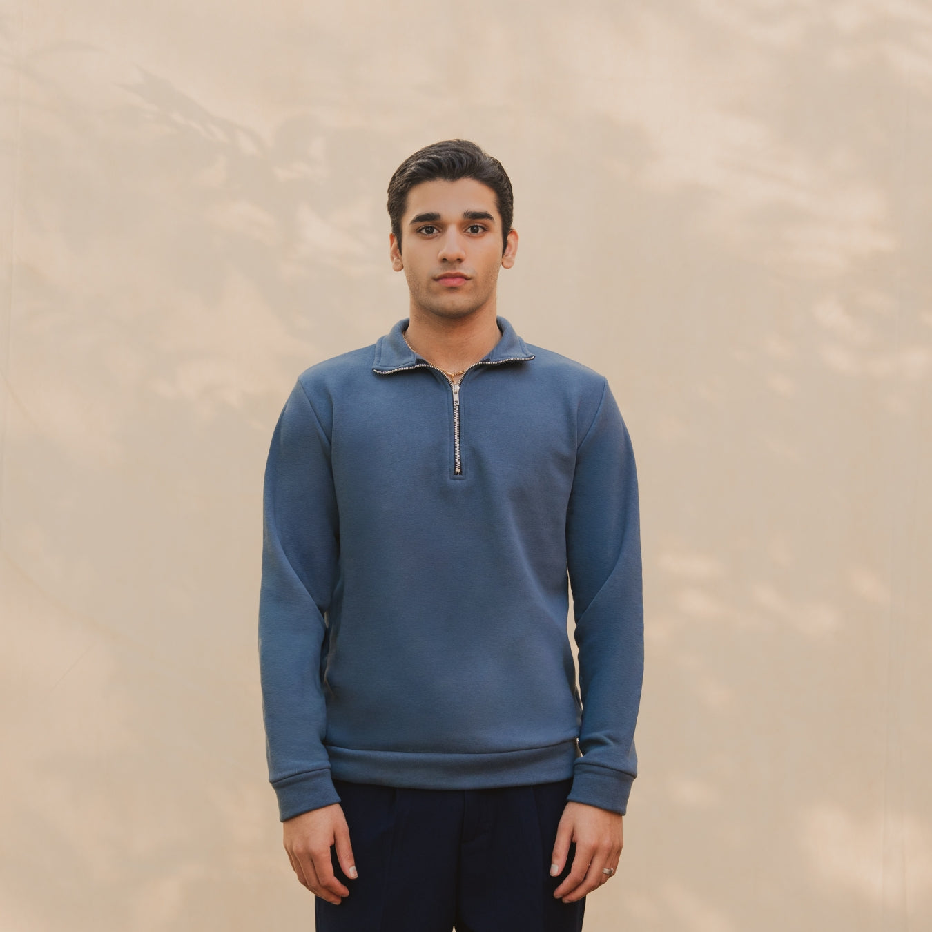 Steel Blue Quarter Zipper