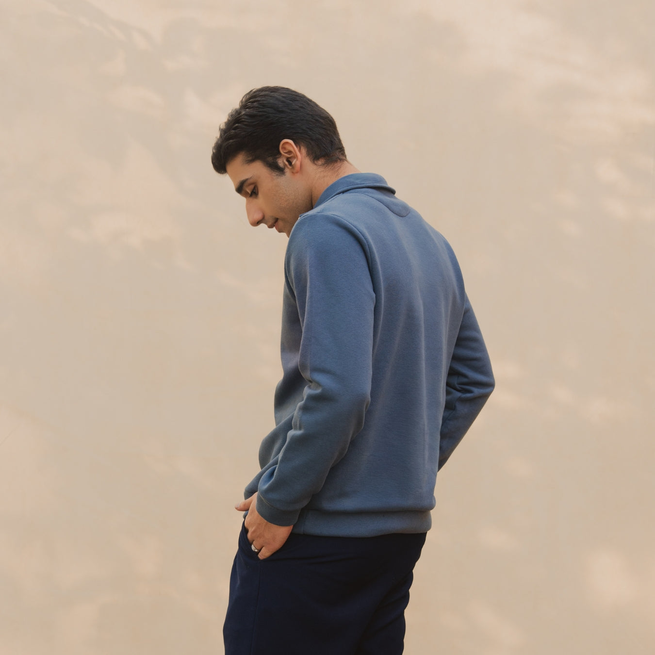 Steel Blue Quarter Zipper