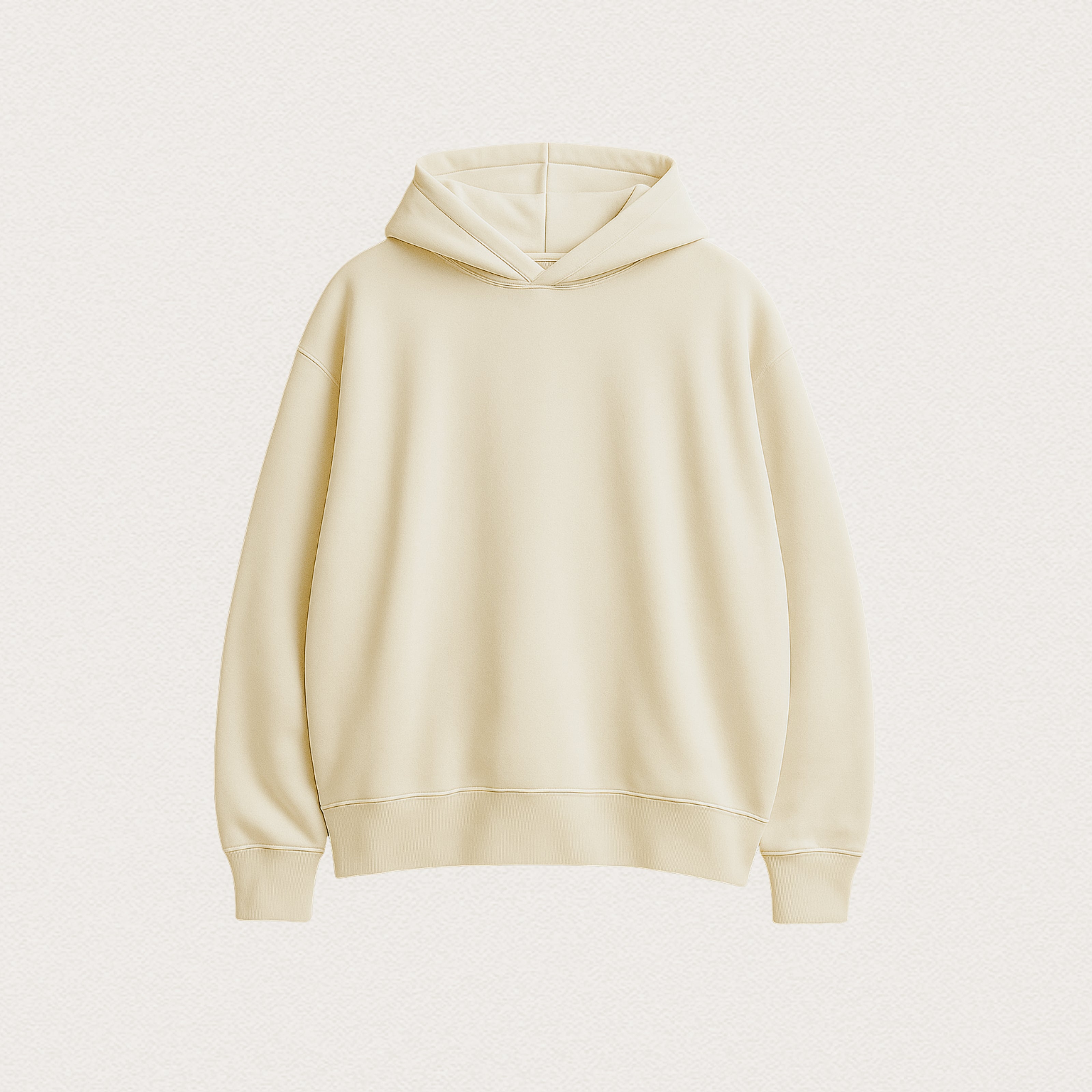 Cream Boxy Hoodie