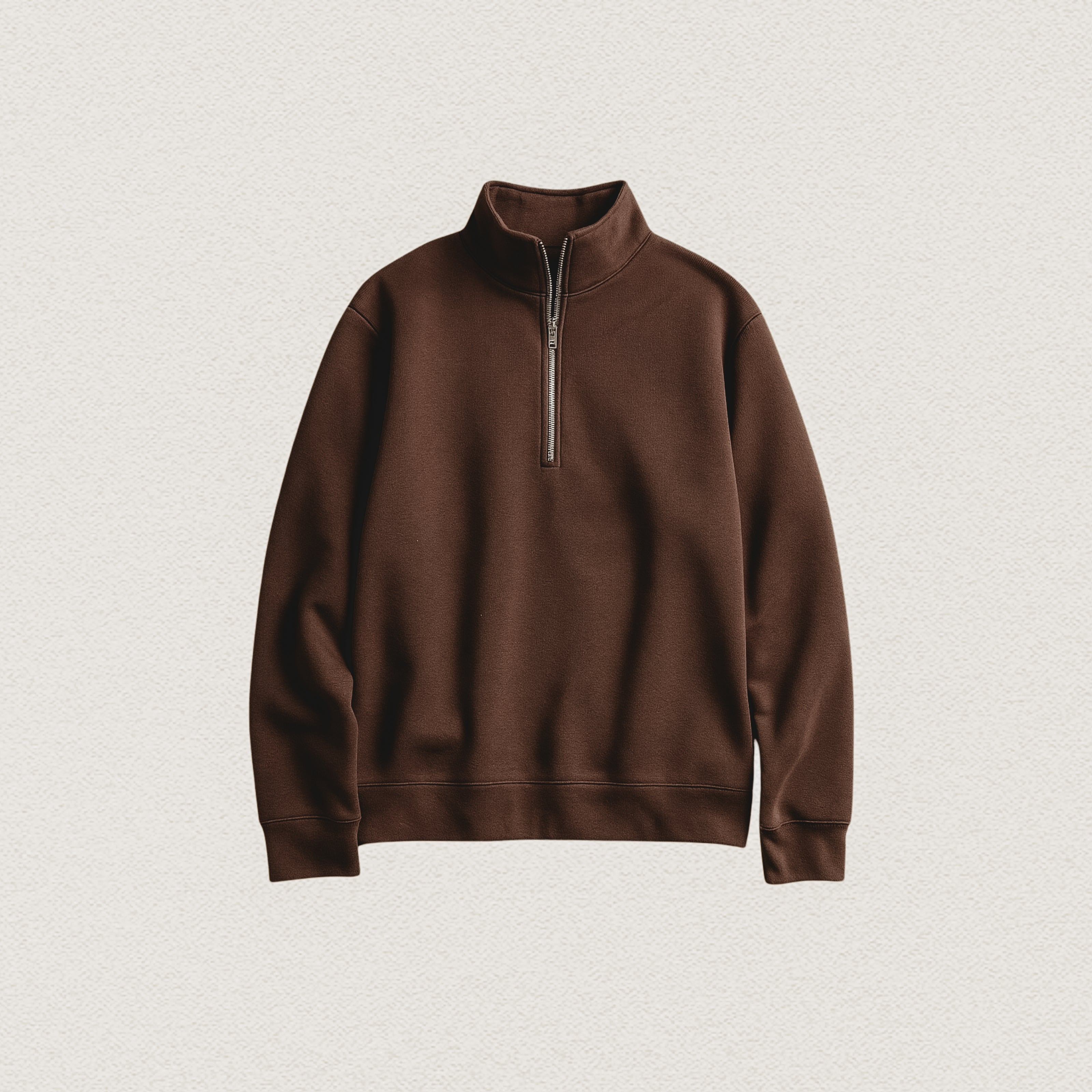 Deep Brown Quarter Zipper